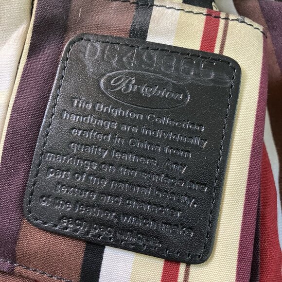 Brighton Black Leather Purse Womens Hobo Slouchy Faux Snakeskin Western Buckle - Picture 11 of 16